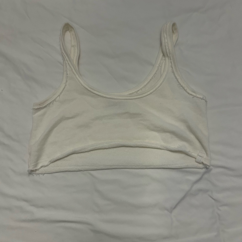 White Cropped Tank Top